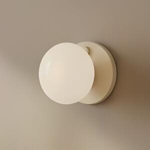 ALDEX Φωτιστικό τοίχου Flo, μπεζ, Ø 19 cm, γυαλί, ρυθμιζόμενος, Μπεζ, Σαλόνι / τραπεζαρία, Μέταλλο, σχεδιασμός