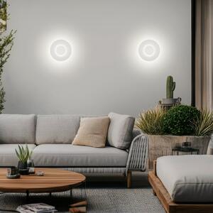 Helestra LED εξωτερικός φωτισμός τοίχου BUD, ρυθμιζόμενος, λευκός, IP65, ρυθμιζόμενος, Λευκό, Αλουμίνιο, σύγχρονο