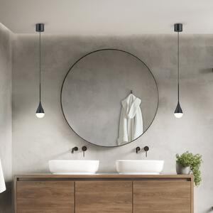 Helestra Φωτιστικό LED DUC, μαύρο, IP44, Ø 7 cm, ρυθμιζόμενος, Μαύρο, Μπάνιο, Αλουμίνιο, σύγχρονο
