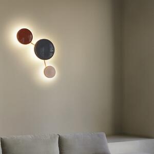 MARSET LED απλίκα Caramel, καφέ, Ø 28 cm, TRIAC, γυαλί, ρυθμιζόμενος, Καφέ / Σκουριάς, Σαλόνι / τραπεζαρία, Γυαλί, σχεδιασμός