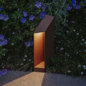 MARSET LED-Sockellampe Domus Ύψος 26 cm, σκουριασμένο καφέ αλουμίνιο, ρυθμιζόμενος, Καφέ / Σκουριάς, Αλουμίνιο, σχεδιασμός