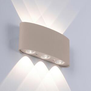 Paul Neuhaus LED εξωτερική λάμπα τοίχου Carlo, 17 cm, χρώμα άμμου, Μπεζ, Αλουμίνιο, σύγχρονο