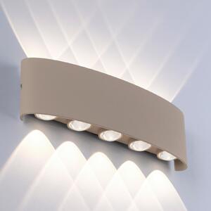 Paul Neuhaus LED εξωτερική λάμπα τοίχου Carlo, 27 cm, χρώμα άμμου, Μπεζ, Αλουμίνιο, σύγχρονο
