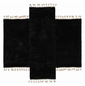 Χαλιά Κρεβατοκάμαρας (Σετ 3τμχ) Polcarpet Silky Shaggy Black