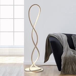 Paul Neuhaus Φωτιστικό δαπέδου LED Twist, χρώμα άμμου, ύψος 143 cm, ρυθμιζόμενος, Μπεζ, Σαλόνι / τραπεζαρία, Αλουμίνιο, σύγχρονο