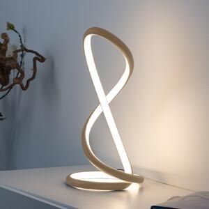 Paul Neuhaus LED επιτραπέζια λάμπα Twist, χρώμα άμμου, ύψος 42 cm, ρυθμιζόμενος, Μπεζ, υπνοδωμάτιο, Αλουμίνιο, σύγχρονο