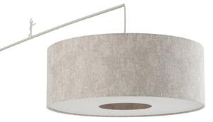 Nowodvorski Lighting Λάμπα τόξου Poise B, γκρι, ατσάλι, ύφασμα, έκταση 255 cm, Γκρι, Σαλόνι / τραπεζαρία, Μέταλλο, σύγχρονο, Μόνιμη σκιά