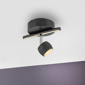JUST LIGHT. GmbH LED-Deckenspot Jarik, 1-fl., μαύρο, 3.000 K, ρυθμιζόμενος, Μαύρο, Σαλόνι / τραπεζαρία, Μέταλλο, σύγχρονο
