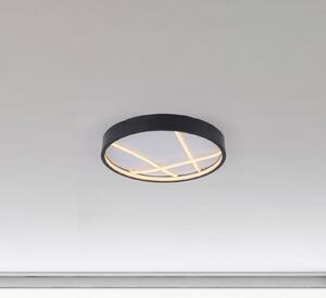 JUST LIGHT. GmbH Φωτιστικό οροφής LED Mikado, Ø 40 cm, μαύρο, ρυθμιζόμενος, Μαύρο, Σαλόνι / τραπεζαρία, Μέταλλο, σύγχρονο
