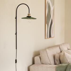 Globen Lighting Φωτιστικό τοίχου COBBLER, πράσινο, ύψος 75 cm, γυαλί, Μαύρο, Σαλόνι / τραπεζαρία, Γυαλί, σχεδιασμός