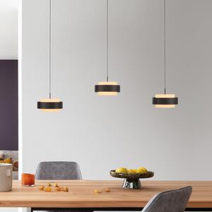 Schöner Wohnen LED κρεμαστή λάμπα Elmo, μαύρη, 3-φωτιστικά, 3000 K, ρυθμιζόμενος, Μαύρο, Σαλόνι / τραπεζαρία, Μέταλλο, σύγχρονο