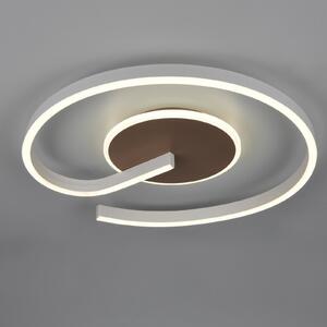 Reality Leuchten Φωτιστικό οροφής LED Calle, καφέ, Ø 50 cm, CCT, ρυθμιζόμενο, ρυθμιζόμενος, Μπεζ, Σαλόνι / τραπεζαρία, Μέταλλο, σύγχρονο