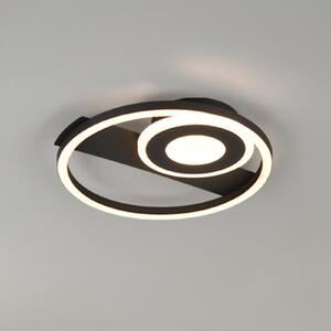 Reality Leuchten Φωτιστικό οροφής LED Horus, μαύρο, 2.500 lm, 3.000 K, μέταλλο, ρυθμιζόμενος, Μαύρο, Σαλόνι / τραπεζαρία, Μέταλλο, σύγχρονο