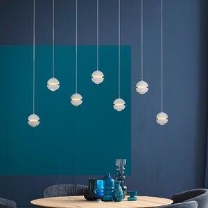 Schöner Wohnen LED κρεμαστή λάμπα Lini λευκή, μήκος 7 φτερά, 3.000 K, ρυθμιζόμενος, Λευκό, Σαλόνι / τραπεζαρία, Πλαστικό, σύγχρονο