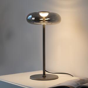 Schöner Wohnen LED επιτραπέζια λάμπα Posh, καπνιστό γυαλί, 3.000 K, ρυθμιζόμενος, Γκρι, Σαλόνι / τραπεζαρία, Γυαλί, σύγχρονο