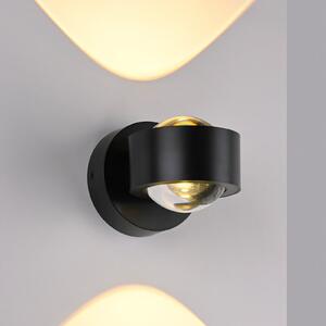 Schöner Wohnen LED-Wandlampe Chia, μαύρο, 3.000 K, up/down, Μαύρο, Σαλόνι / τραπεζαρία, Πλαστικό, σύγχρονο