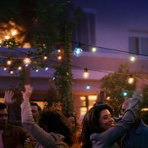 Philips Hue LED-Φωτιστική αλυσίδα Festavia Globe 14m 20 flg. IP65, ρυθμιζόμενος, Μαύρο, Μέταλλο, σύγχρονο