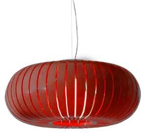 Kartell Κρεμαστό φωτιστικό Teresa, σκούρο κόκκινο, Ø 50 cm, E27-LED, Κόκκινο, Σαλόνι / τραπεζαρία, Πλαστικό, σχεδιασμός