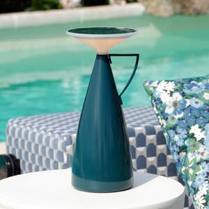 Kartell LED φορητή επιτραπέζια λάμπα Camomille, πετρόλ, ύψος 24 cm, ρυθμιζόμενος, Μπλε, Σαλόνι / τραπεζαρία, Πλαστικό, σχεδιασμός