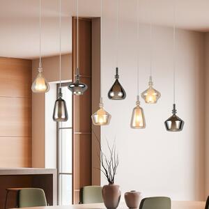 Trio Lighting Κρεμαστό φωτιστικό Aldea, μήκος 115 cm, λευκό/κεχριμπάρι/χρώμιο γυαλί, 8 φτερά., ρυθμιζόμενος, Μπεζ, Σαλόνι / τραπεζαρία, Γυαλί