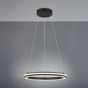 Trio Lighting Κρεμαστή λάμπα LED Amador, Ø 45 cm, μαύρο ματ, μέταλλο, CCT, ρυθμιζόμενος, Μαύρο, Σαλόνι / τραπεζαρία, Μέταλλο, σύγχρονο