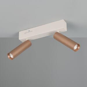 Trio Lighting LED-Deckenstrahler Ambala, μήκος 26 cm, γκρι/καφέ, 2-flg., ρυθμιζόμενος, Καφέ / Σκουριάς, Σαλόνι / τραπεζαρία, Μέταλλο, σύγχρονο