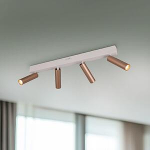 Trio Lighting LED σποτ οροφής Ambala, μήκος 65 cm, γκρι/καφέ, 4 φτερά., ρυθμιζόμενος, Καφέ / Σκουριάς, Σαλόνι / τραπεζαρία, Μέταλλο, σύγχρονο