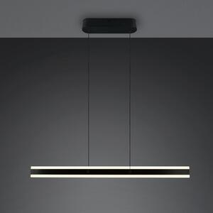 Trio Lighting Κρεμαστή λάμπα LED Arcola, μαύρη, μήκος 115 cm, CCT, 2 φτερά., ρυθμιζόμενος, Μαύρο, Σαλόνι / τραπεζαρία, Μέταλλο, σύγχρονο