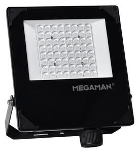 MEGAMAN LED προβολέας εξωτερικού χώρου Hugo, 50 W, 3000 K, IP66, Μαύρο, Αλουμίνιο