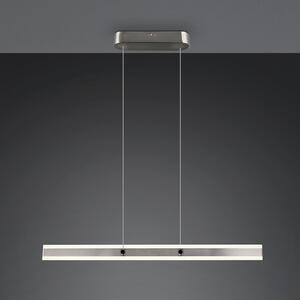Trio Lighting Κρεμαστή λάμπα LED Arcola, χρώμα νικελίου, μήκος 115 cm CCT 2-φωτιστικά., ρυθμιζόμενος, Μεταλλικό, Σαλόνι / τραπεζαρία, Μέταλλο, σύγχρονο
