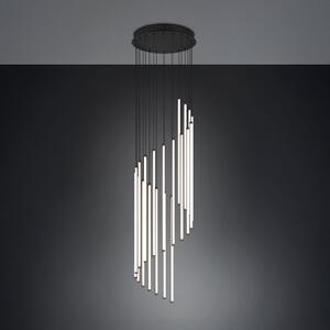 Trio Lighting Κρεμαστό φωτιστικό LED Baxter, μαύρο, Ø 37 cm, μέταλλο, ρυθμιζόμενο CCT, ρυθμιζόμενος, Μαύρο, Σαλόνι / τραπεζαρία, Μέταλλο, σύγχρονο