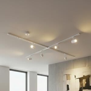 Lindby Σύστημα ράγας Linaro, GU10, 6 φτερά, λευκό, σχήμα Χ, Λευκό, Σαλόνι / τραπεζαρία, Αλουμίνιο, σύγχρονο
