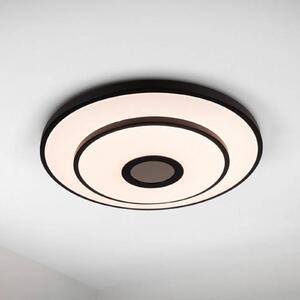 Näve LED φωτιστικό οροφής Genua, μαύρο, σίδερο, CCT, τηλεχειριστήριο, ρυθμιζόμενος, Μαύρο, Σαλόνι / τραπεζαρία, Μέταλλο, σύγχρονο