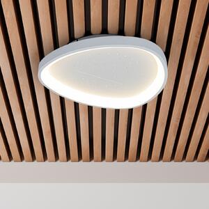 Näve Φωτιστικό οροφής LED Argesa, Ø 42 cm, λευκό, CCT, τηλεχειριστήριο, ρυθμιζόμενος, Λευκό, Σαλόνι / τραπεζαρία, Μέταλλο, σύγχρονο