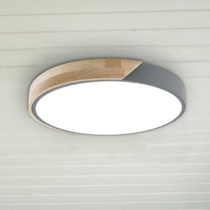 Näve LED φωτιστικό οροφής Borneo, δρυς, μέταλλο, CCT, τηλεχειριστήριο, ρυθμιζόμενος, Ξύλου, Σαλόνι / τραπεζαρία, Ξύλο, σύγχρονο