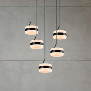 Trio Lighting Κρεμαστό φωτιστικό LED Dios, μαύρο, Ø 45 cm, CCT, 5 φώτα., ρυθμιζόμενος, Μαύρο, Σαλόνι / τραπεζαρία, Μέταλλο, σύγχρονο