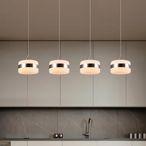 Trio Lighting Κρεμαστό φωτιστικό LED Dios, χρώμα νικελίου, μήκος 85 cm, CCT, 4 φτερά., ρυθμιζόμενος, Μεταλλικό, Σαλόνι / τραπεζαρία, Μέταλλο, σύγχρονο