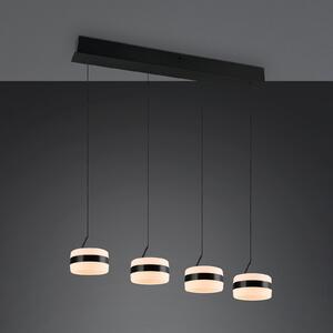 Trio Lighting Κρεμαστό φωτιστικό LED Dios, μαύρο, μήκος 85 cm, CCT, 4 φώτα., ρυθμιζόμενος, Μαύρο, Σαλόνι / τραπεζαρία, Μέταλλο, σύγχρονο