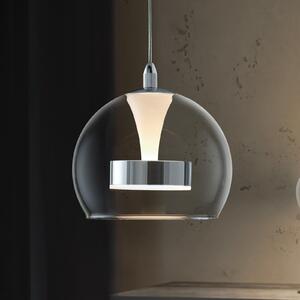 Trio Lighting Κρεμαστό φωτιστικό LED Flynt, Ø 20 cm, χρώμιο, μέταλλο/γυαλί, CCT, ρυθμιζόμενος, Μεταλλικό, Σαλόνι / τραπεζαρία, Μέταλλο, σύγχρονο