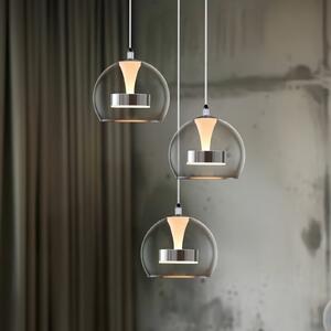 Trio Lighting Κρεμαστή λάμπα LED Flynt, Ø 42 cm χρώματος χρωμίου, μέταλλο CCT 3-φωτιστικά., ρυθμιζόμενος, Μεταλλικό, Σαλόνι / τραπεζαρία, Μέταλλο, σύγχρονο