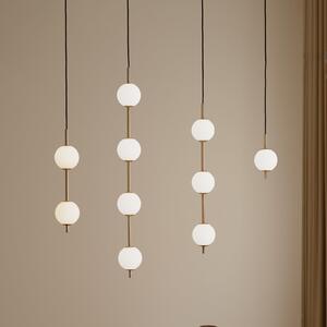 UMAGE LED κρεμαστό φωτιστικό Audrey, χρώμα ορείχαλκου, 3 φτερά Ø 12 cm, ρυθμιζόμενος, Χρυσό / Ορείχαλκου, Σαλόνι / τραπεζαρία, Μέταλλο, σχεδιασμός, Σφαίρα