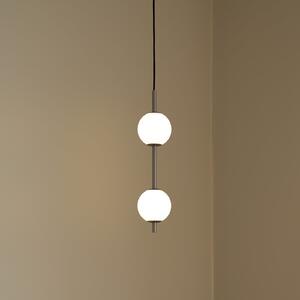 UMAGE LED κρεμαστό φωτιστικό Audrey, χρώμα χάλυβα, 2 φώτα, Ø 12 cm, ρυθμιζόμενος, Μεταλλικό, Σαλόνι / τραπεζαρία, Μέταλλο, σχεδιασμός, Σφαίρα