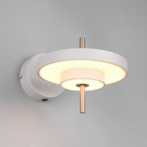 Trio Lighting LED απλίκα Keaton, ανοιχτό γκρι, Ø 20 cm, μέταλλο, CCT, ρυθμιζόμενος, Γκρι, Σαλόνι / τραπεζαρία, Μέταλλο