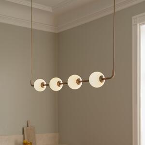 UMAGE LED κρεμαστό φωτιστικό Audrey LINEAR, ορείχαλκος, 118 cm 4 φώτα., ρυθμιζόμενος, Χρυσό / Ορείχαλκου, Σαλόνι / τραπεζαρία, Μέταλλο, σχεδιασμός, Σφαίρα