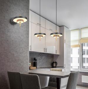 Trio Lighting Κρεμαστή λάμπα LED Keaton, μαύρο/χρυσό, Ø 40 cm, CCT, ρυθμιζόμενος, Μαύρο, Σαλόνι / τραπεζαρία, Μέταλλο