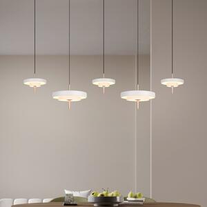 Trio Lighting Κρεμαστή λάμπα LED Keaton, ανοιχτό γκρι, μήκος 140 cm, CCT, 5 φτερά., ρυθμιζόμενος, Γκρι, Σαλόνι / τραπεζαρία, Μέταλλο