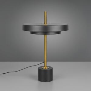 Trio Lighting LED επιτραπέζια λάμπα Keaton, μαύρο/χρυσό, ύψος 45 cm, CCT, ρυθμιζόμενος, Μαύρο, Σαλόνι / τραπεζαρία, Μέταλλο