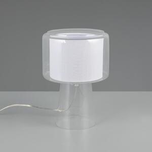Trio Lighting Επιτραπέζιο φωτιστικό Rocka, διαφανές, ύψος 29 cm, γυαλί/ύφασμα, Διαφανές, Σαλόνι / τραπεζαρία, Γυαλί