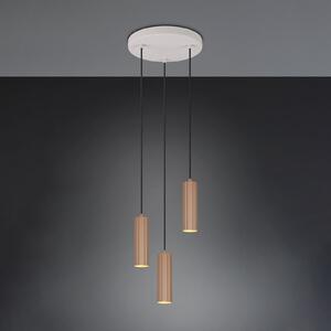 Trio Lighting Κρεμαστό φωτιστικό Soka, καφέ/γκρι, Ø 28 cm, μέταλλο, 3 φώτα., ρυθμιζόμενος, Καφέ / Σκουριάς, Σαλόνι / τραπεζαρία, Μέταλλο, σύγχρονο