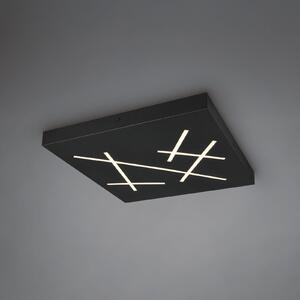 Trio Lighting LED φωτιστικό οροφής Snip, μαύρο ματ, μήκος 50 cm, μέταλλο, CCT, ρυθμιζόμενος, Μαύρο, Σαλόνι / τραπεζαρία, Μέταλλο, σύγχρονο